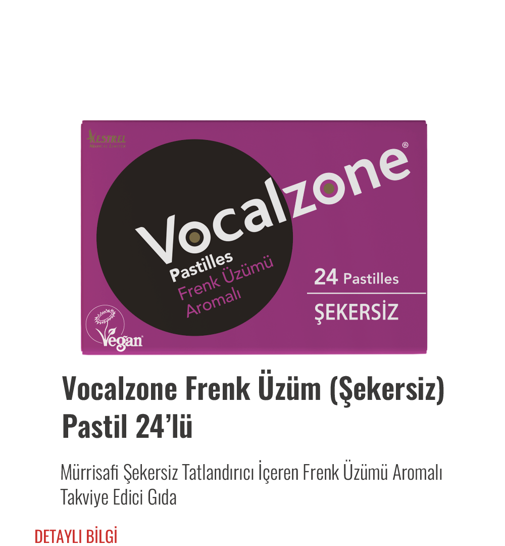 Vocalzone Frenk Üzümlü (Şekersiz) Pastil 24'lü